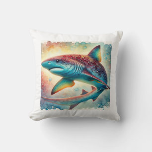 Bramble Shark 210624AREF134 - Watercolor Throw Pillow
