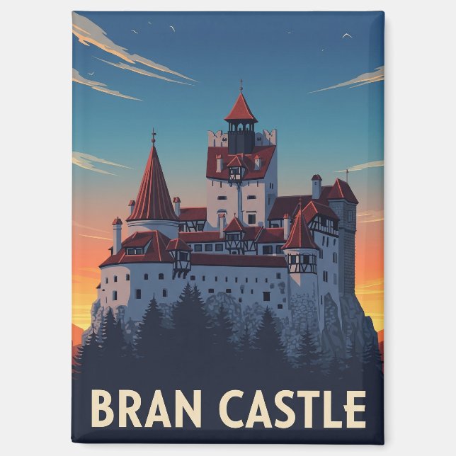 Bran Castle Romania Sunset Magnet (Front)
