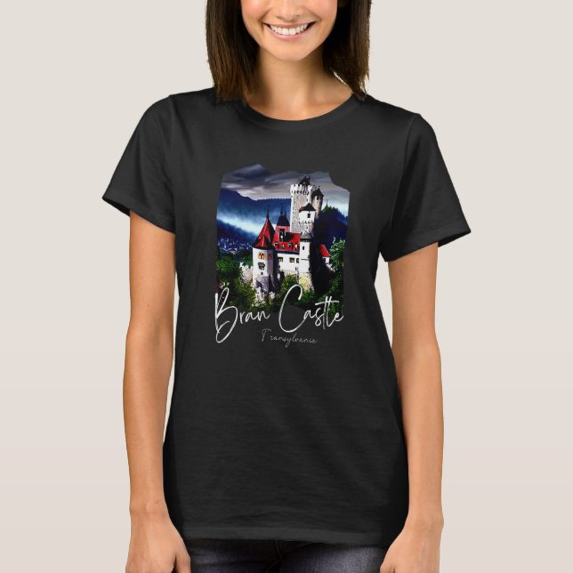 Bran Castle Transylvania Home To Dracula Painting  T-Shirt (Front)