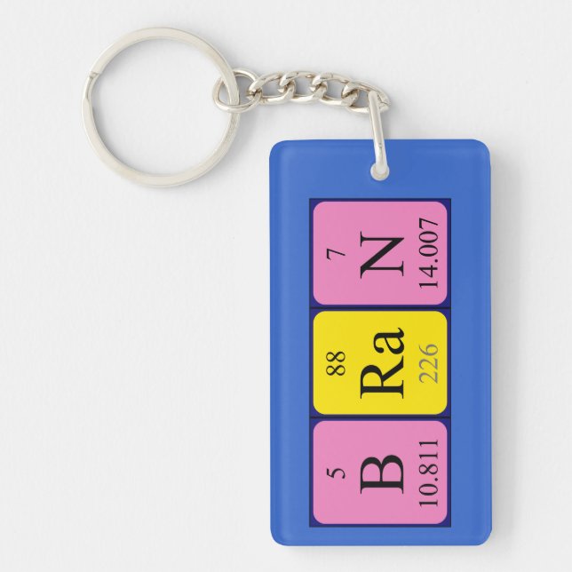 Bran periodic table name keyring (Front)
