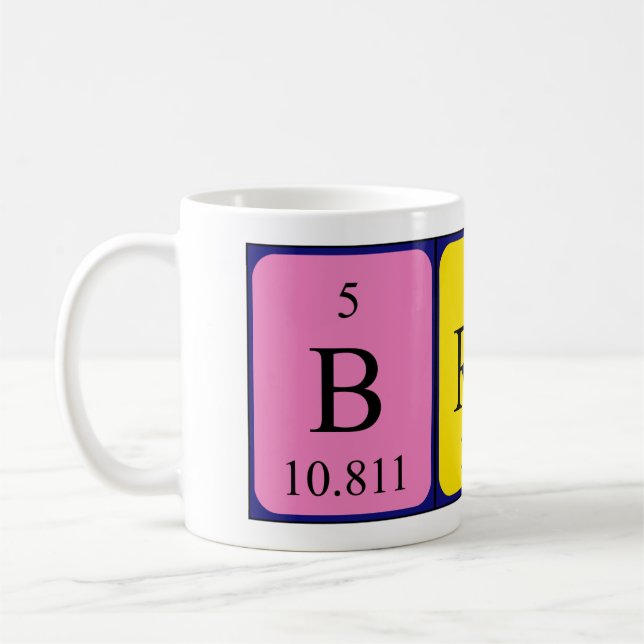 Bran périodique nom de table mug (Gauche)