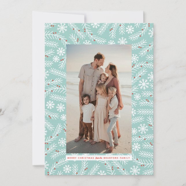 Branch and Snowflake Frame Holiday Christmas (Front)