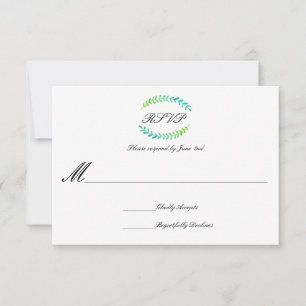 Branch Blue Green - 3x5 RSVP Card