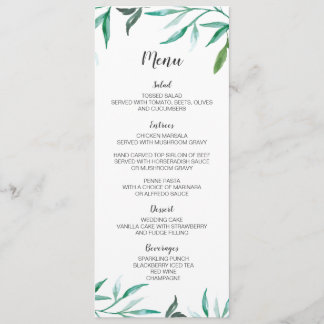 Branch Boho Wedding Menu Card