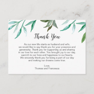 Branch Boho Wedding Thank You Card