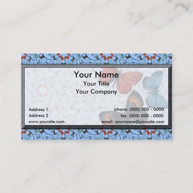 Branch Butterflies Lg Any Colour Business Card (Front)