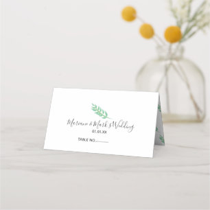 Branch Digital Watercolored Greenery Wedding Place Card