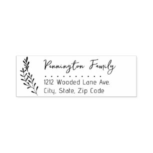 Branch Family Name Script Return Address Self-inking Stamp
