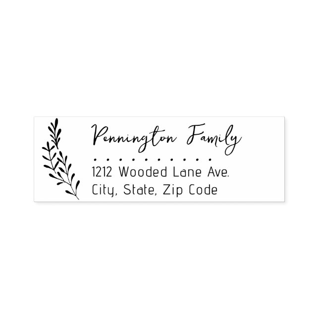 Branch Family Name Script Return Address Self-inking Stamp (Design)