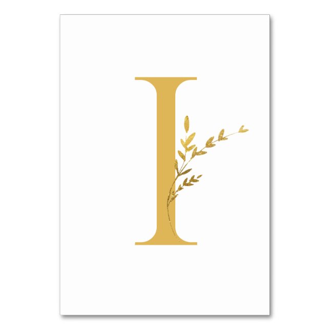Branch Minimalist White and Gold Modern Wedding  Table Number (Front)