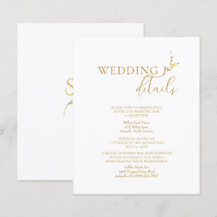Branch Minimalist White and Gold Wedding  Details