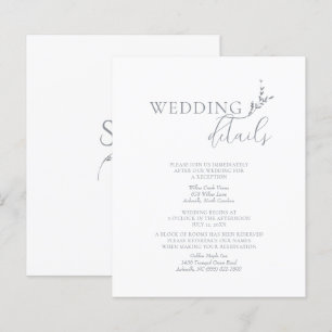 Branch Minimalist White & Silver Wedding  Details