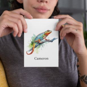 Branch of Colours: Chameleon Art, custom Postcard