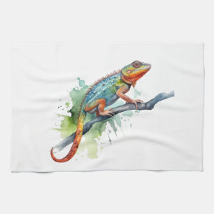 Branch of Colours: Chameleon Art Kitchen Towel