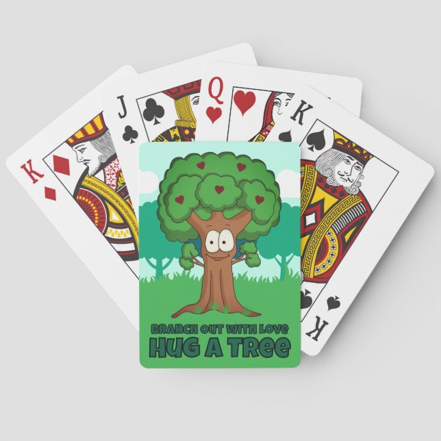 Branch Out With Love Hug A Tree Playing Cards (Back)