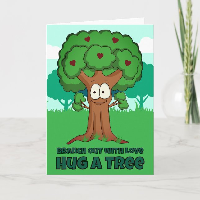 Branch Out With Love Hug A Tree Thank You Card (Front)