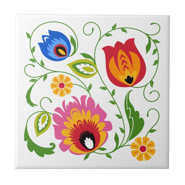 Branch Polish Folk Tile (Front)