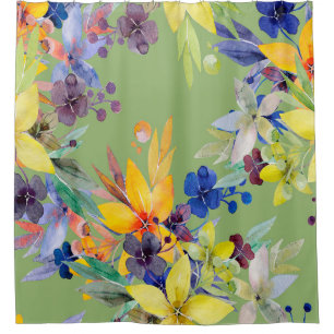 Branch watercolor seamless pattern. Image on white