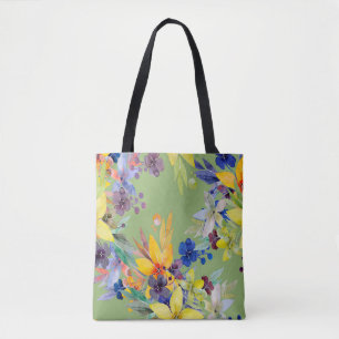 Branch watercolor seamless pattern. Image on white Tote Bag