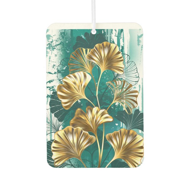 Branch with Golden Leaves Ginko Biloba Air Freshener (Front)