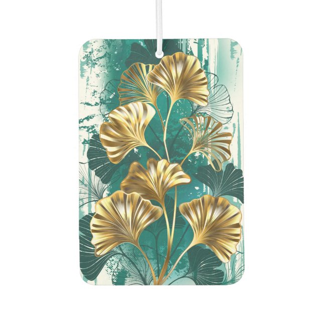 Branch with Golden Leaves Ginko Biloba Air Freshener (Front)