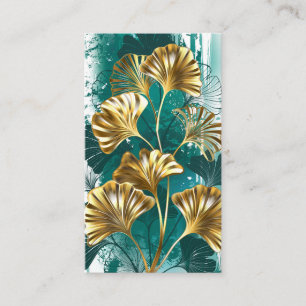 Branch with Golden Leaves Ginko Biloba Business Card