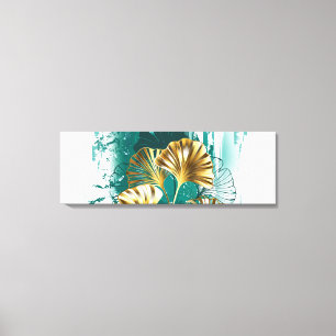 Branch with Golden Leaves Ginko Biloba Canvas Print