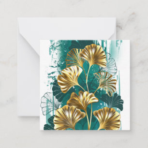 Branch with Golden Leaves Ginko Biloba Card