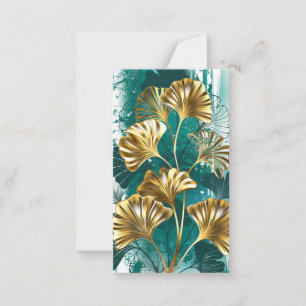 Branch with Golden Leaves Ginko Biloba Card