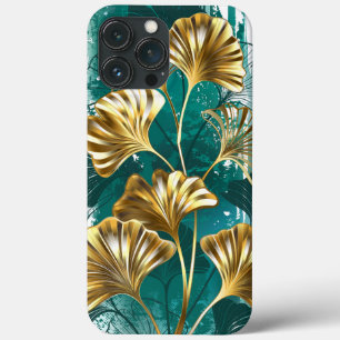 Branch with Golden Leaves Ginko Biloba iPhone 13 Pro Max Case