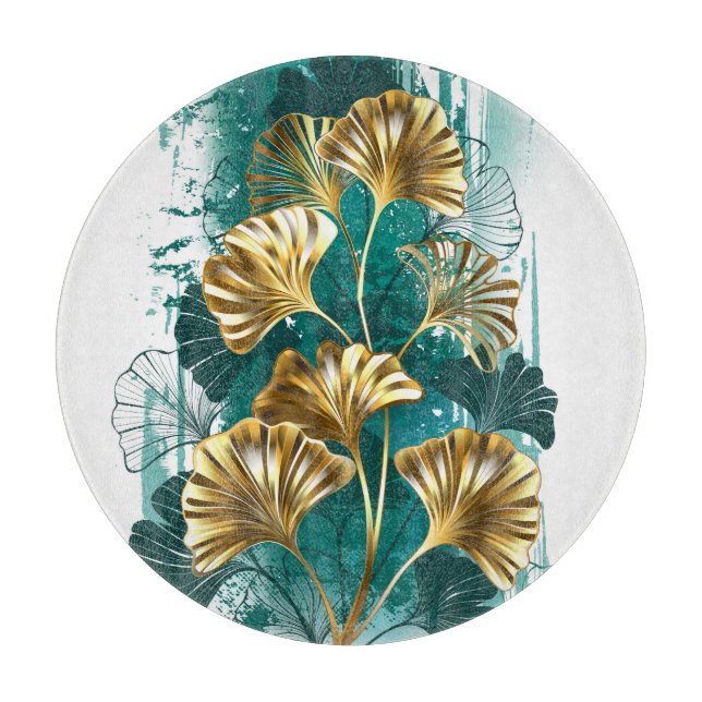Branch with Golden Leaves Ginko Biloba Cutting Board (Front)