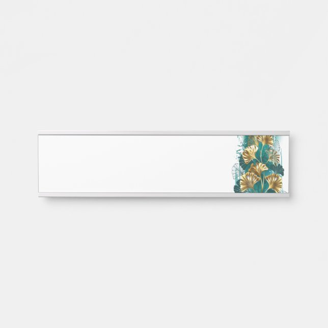 Branch with Golden Leaves Ginko Biloba Door Sign (Front)