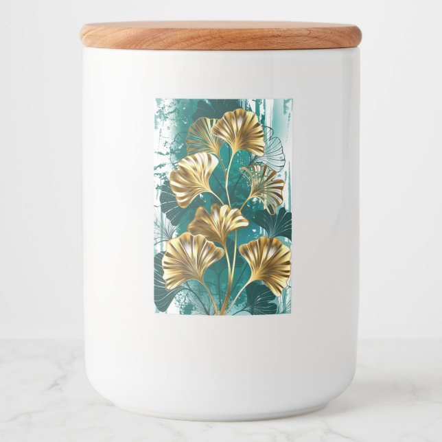 Branch with Golden Leaves Ginko Biloba Food Label (Front)