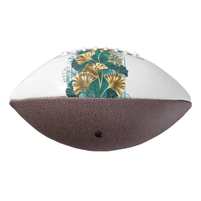 Branch with Golden Leaves Ginko Biloba Football (Rotated 270)