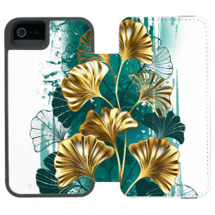 Branch with Golden Leaves Ginko Biloba Incipio Watson™ iPhone 5 Wallet Case