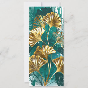 Branch with Golden Leaves Ginko Biloba Invitation