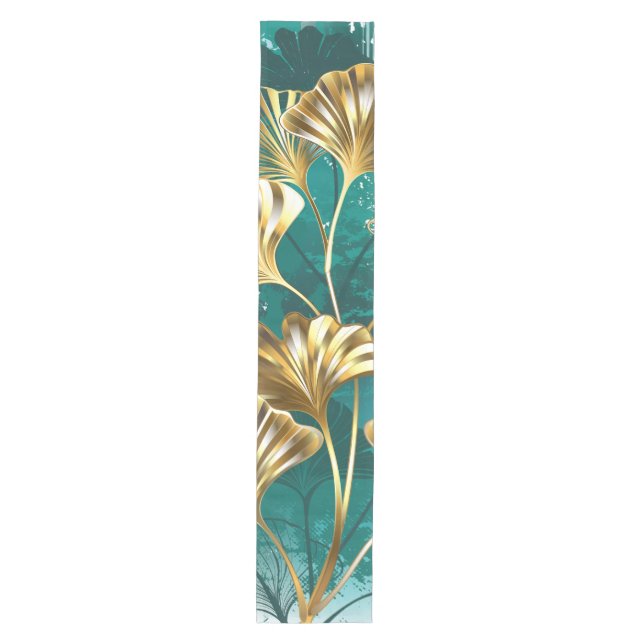 Branch with Golden Leaves Ginko Biloba Medium Table Runner (Front)