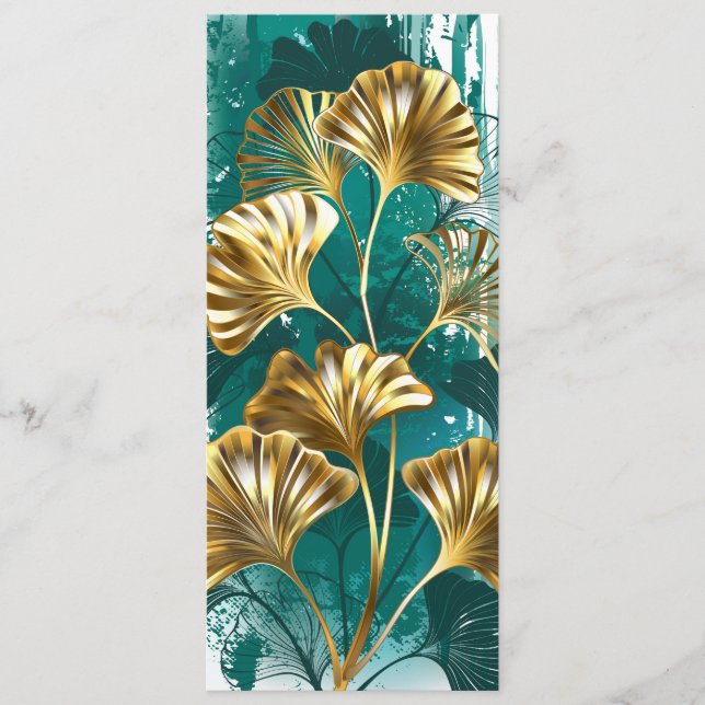 Branch with Golden Leaves Ginko Biloba Menu (Front)