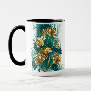 Branch with Golden Leaves Ginko Biloba Mug