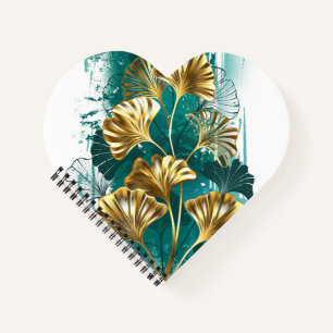 Branch with Golden Leaves Ginko Biloba Notebook