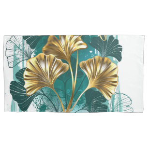 Branch with Golden Leaves Ginko Biloba Pillowcase