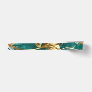 Branch with Golden Leaves Ginko Biloba Satin Ribbon