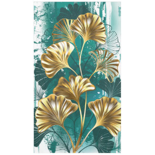 Branch with Golden Leaves Ginko Biloba Tablecloth