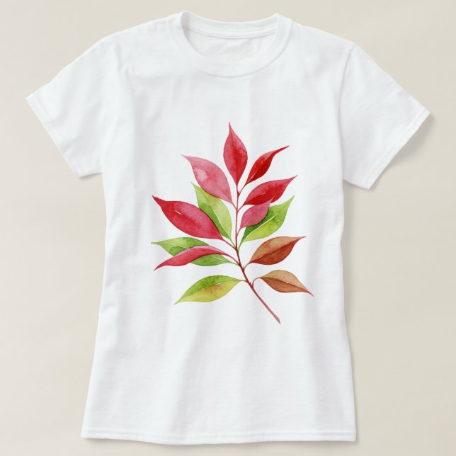 Branch with red leaves T-Shirt (Design Front)