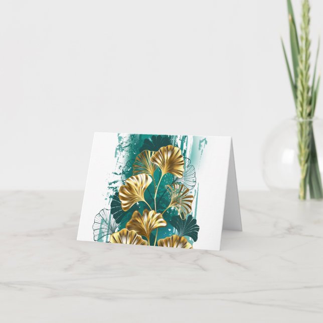 Branche avec Feuilles d'or Ginko Biloba (Devant)