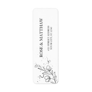 Branche de fleurs et gouttes d'encre Adresse de re