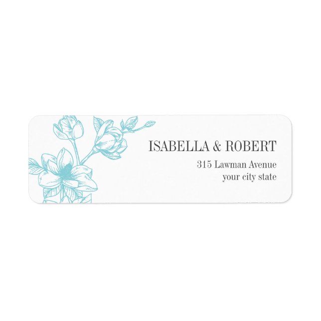 Branche de Magnolia | bleu pâle | Retour Mariage (Devant)