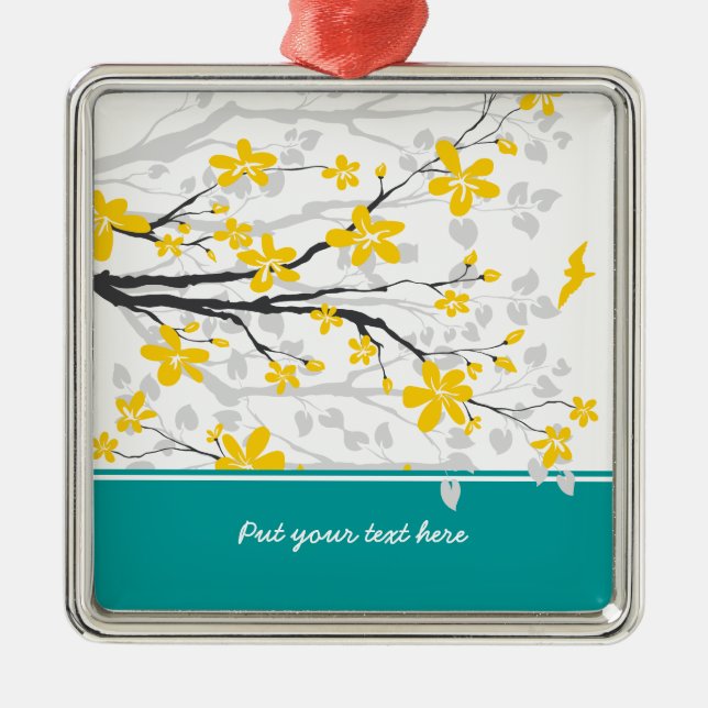 Branche de Magnolia et fleurs ornement personnalis (Devant)
