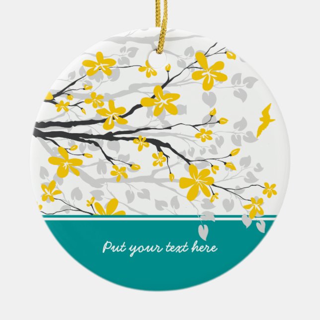 Branche de Magnolia et fleurs ornement personnalis (Devant)