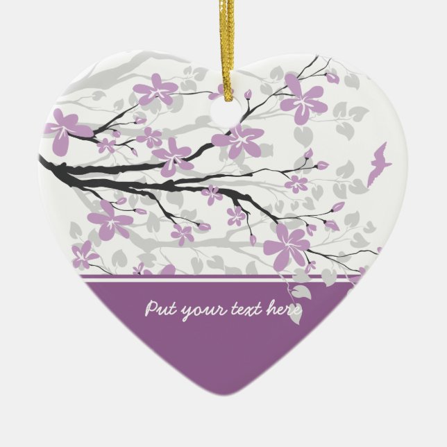 Branche de Magnolia et fleurs pourpres ornement pe (Devant)